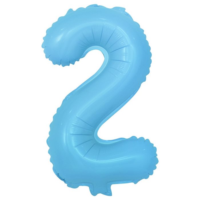 בלון ספרה 2 תכלת בייבי 40"