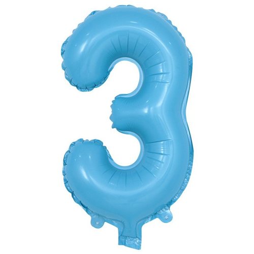 בלון ספרה 3 תכלת בייבי 40