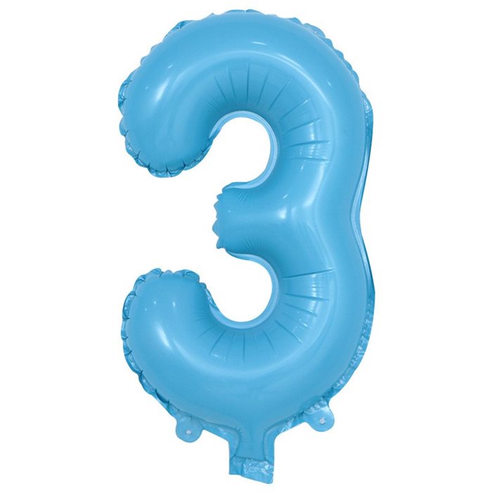 בלון ספרה 3 תכלת בייבי 40"