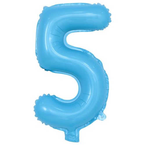 בלון ספרה 5 תכלת בייבי 40