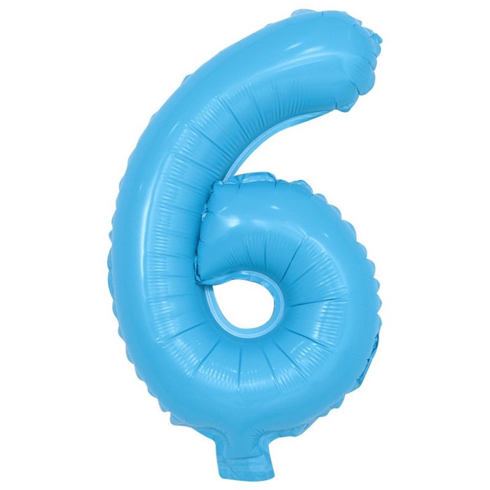 בלון ספרה 6 תכלת בייבי 40"