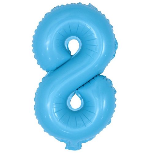 בלון ספרה 8 תכלת בייבי 40