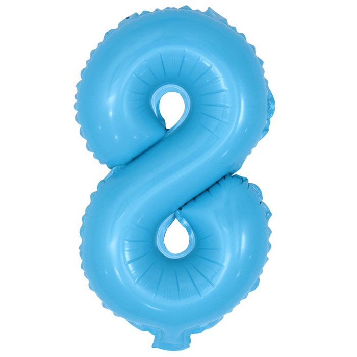 בלון ספרה 8 תכלת בייבי 40"