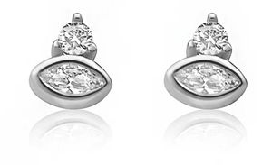 זוג עגילים צמודים מכסף 