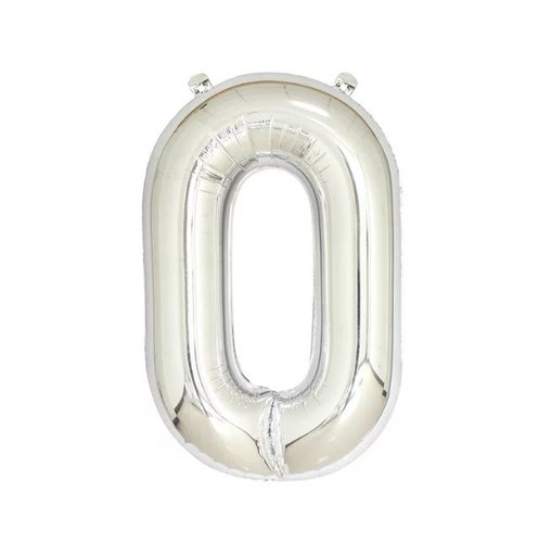 בלון ספרה 0 כסף 50'' 