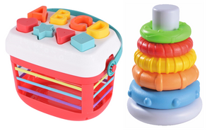 מארז דלי התאם צורה מיתרים לימודי צבעים ומגדל טבעות