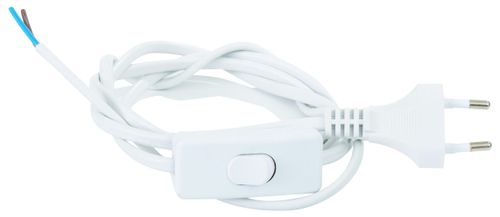 כבל חשמל עם מפסק ותקע דו-פיני שטוח (גלוי 5 ס''מ) Wise Electric אורך 1.5 מטר צבע שחור וויסבורד 
