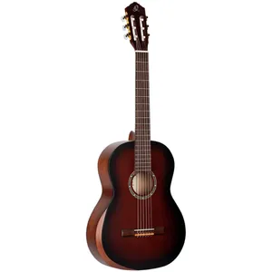 גיטרה קלאסית בגודל מלא עם זווית ליד ימין Ortega R55DLX Burbon Fade