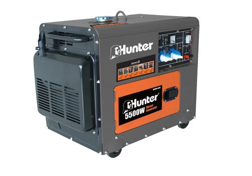 גנרטור דיזל מושתק התנעה אלקטרונית חד פאזי 5500W HUNTER HUNTER דגם: 101004-001