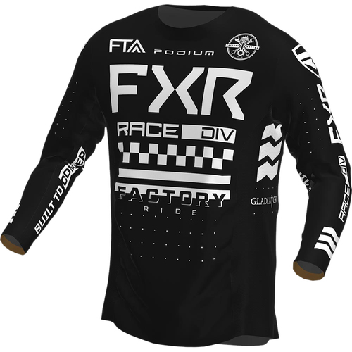 חליפת רכיבה לנערים FXR PODIUM שחור\לבן 