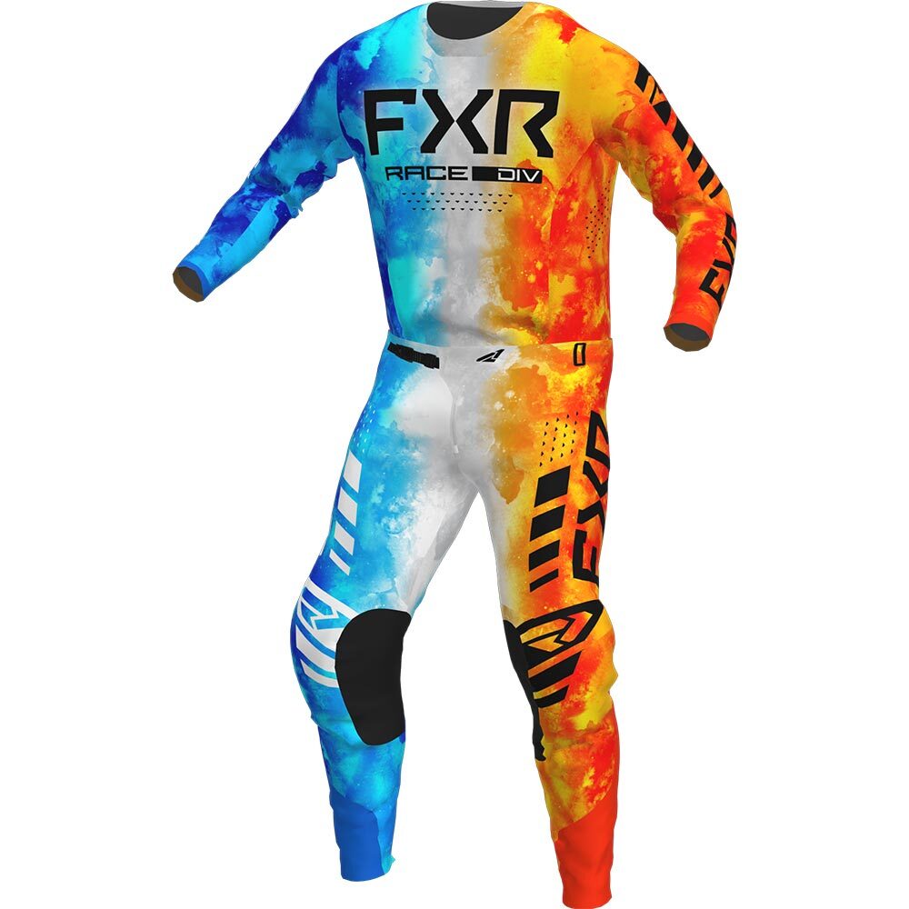 חליפת רכיבה לנערים FXR PODIUM כתום\לבן\תכלת