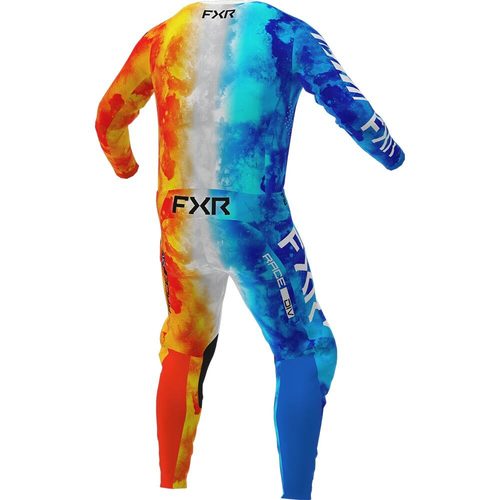 חליפת רכיבה לנערים FXR PODIUM כתום\לבן\תכלת