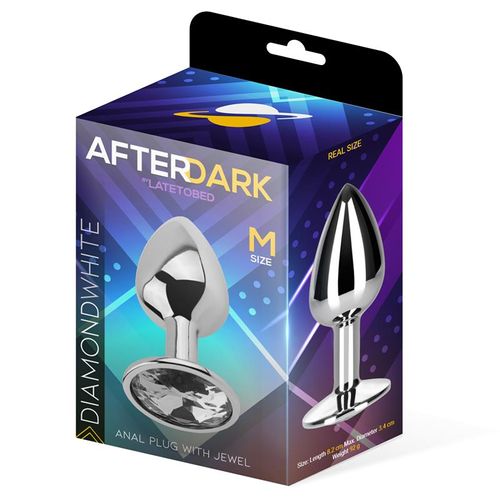 פלאג אנאלי ממתכת בגודל מדיום Afterdark  - Diamond White
