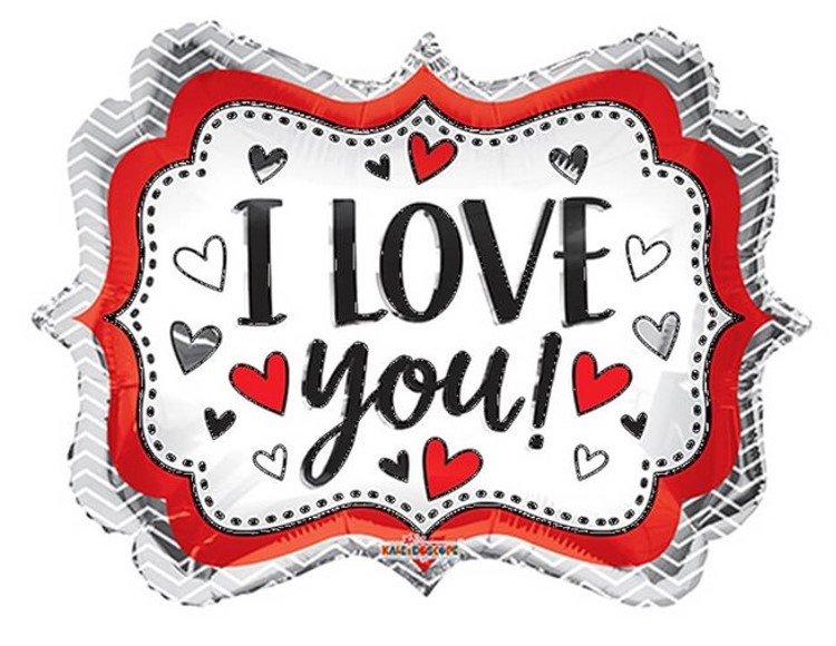 בלון מיילר 18" I LOVE YOU שלט