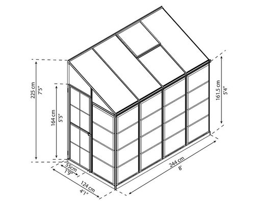חממה ביתית 1.2x2.4 Lean To