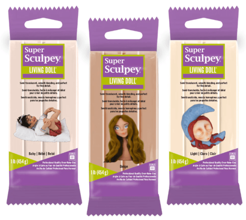 חימר פולימרי מקצועי חזק במיוחד Super Sculpey Living Doll (מבחר גוונים)