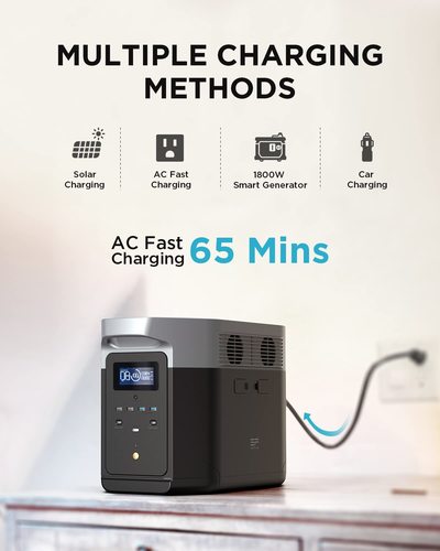 קיט תחנת כח ניידת ECOFLOW DELTA2000MAX + סט 2 תאי הרחבה