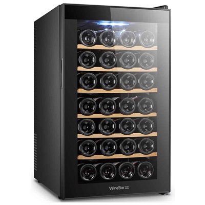 מקרר יין 28 בקבוקים מדפי עץ CW-70L
