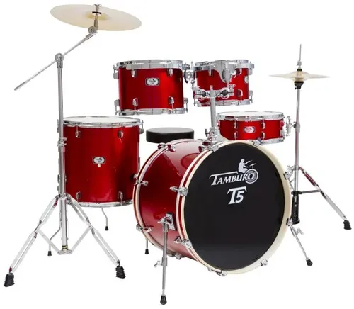 מערכת תופים 5 חלקים מלאה Bright Red Sparkle מבית Tamburo