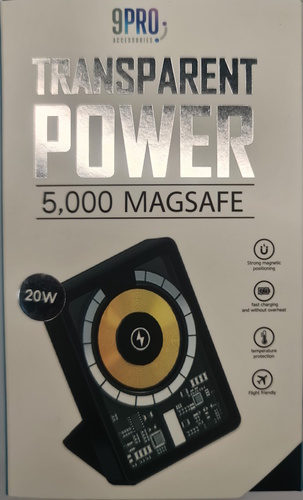 סוללת גיבוי 9Pro Transparent Power 5,000 Magsafe - שקוף