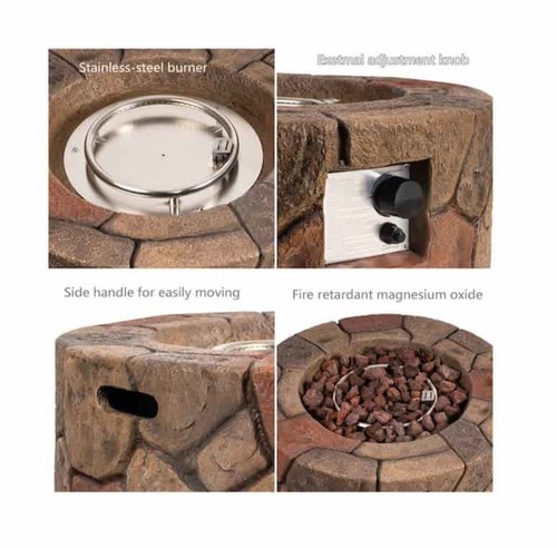 מדורת גן מחמם שולחן אש דמוי מסלעה  FIRE PIT 