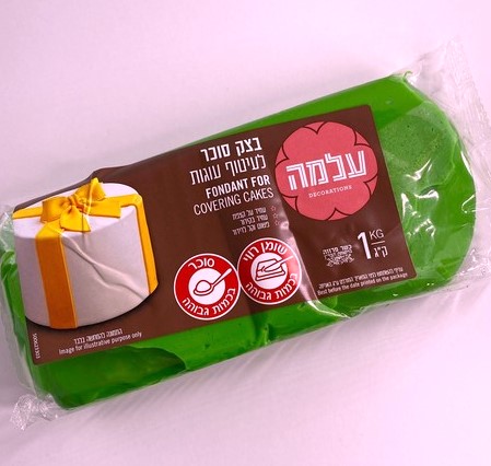  בצק סוכר ירוק 1 קילו עלמה
