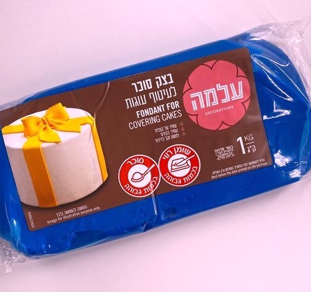  בצק סוכר כחול 1 קילו עלמה