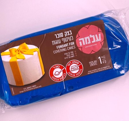  בצק סוכר כחול 1 קילו עלמה