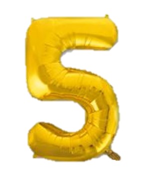 בלון מיילר 34" ספרה 5 זהב 