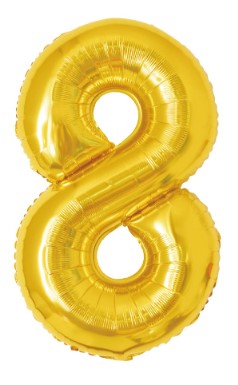 בלון מיילר 34" ספרה 8 זהב 