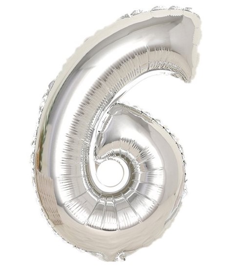 בלון 40" ספרה 6 כסף 