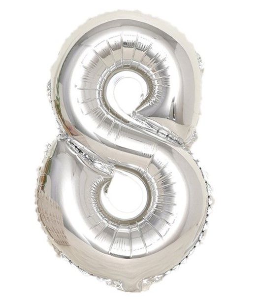 בלון 40" ספרה 8 כסף 