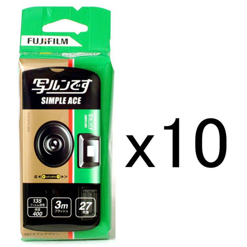 מארז 10 מצלמות FUJI חד פעמי 27 תמונות עם פלש