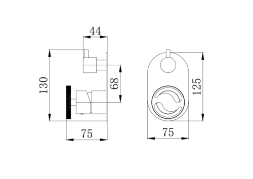 אינטרפוץ 4 דרך - ידית שיבר  שחור מט 