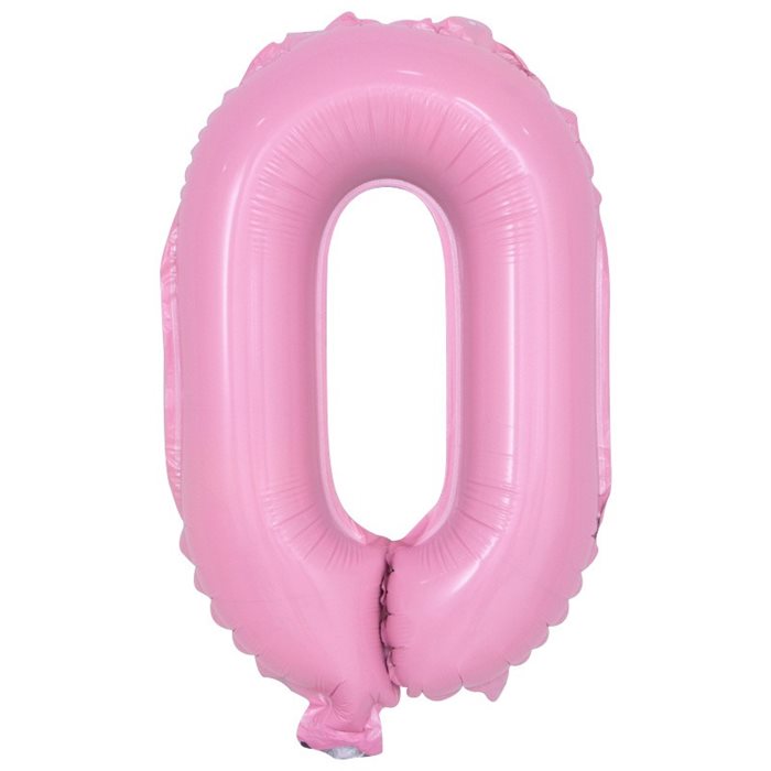 בלון ספרה 0 ורוד בייבי 40"