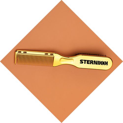 מברשת לניקוי לספרים משולבת מסרק סטרניק STERNIK COMB&BRUSH - צבע זהב