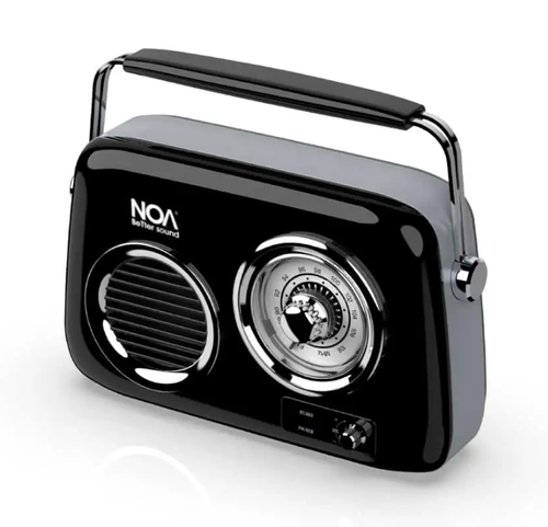 NOA Retro רדיו משולב רמקול Bluetooth מעוצב בסגנון רטרו – שחור