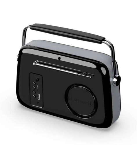 NOA Retro רדיו משולב רמקול Bluetooth מעוצב בסגנון רטרו – שחור