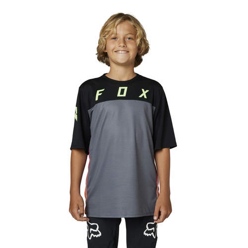 חולצת רכיבה קצרה לילדים פוקס שחור  -FOX YTH DEFEND SS JERSEY RACE V24