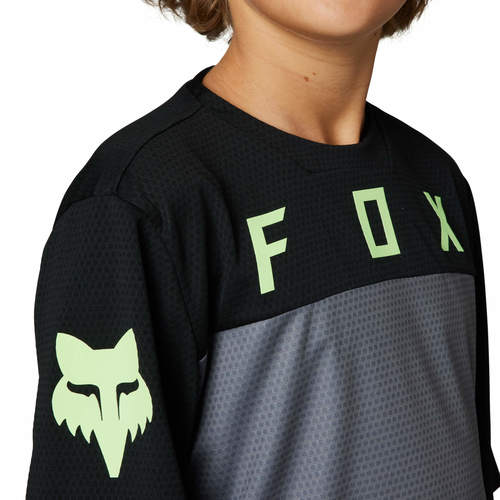 חולצת רכיבה קצרה לילדים פוקס שחור  -FOX YTH DEFEND SS JERSEY RACE V24