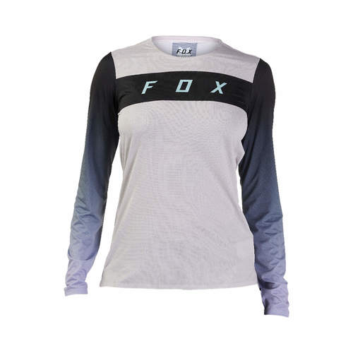 חולצת אופניים ארוכה לנשים פוקס לבן וינטאג' - FOX W FLEXAIR LS RACE JERSEY V24