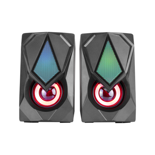 זוג רמקולים USB קומפקטיים למחשב הכולל תאורת RGB מותג XTRIKE ME