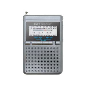 רדיו AM/FM נייד עם סוללה נטענת וכניסת USB דגם RD-25-GRAY מבית PURE ACOUSTICS - אזל במלאי