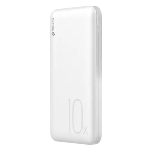 סוללת טעינה 10000mAh 22.5W צבע לבן Miracase