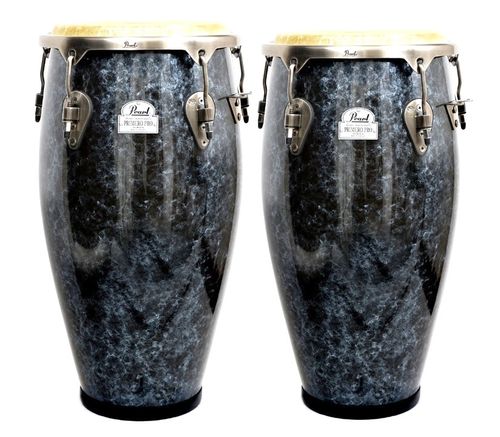 Pearl Primero Pro Fiberglass Conga Set Black Marble 