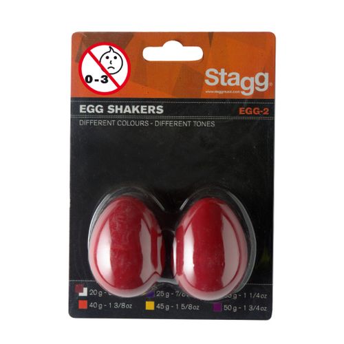 זוג ביצי שייקר בצבע אדום Stagg EGG2 RD