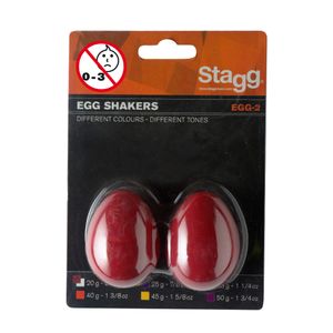זוג ביצי שייקר בצבע אדום Stagg EGG2 RD