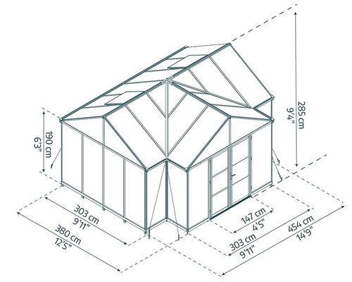חממת לייף סטייל 4.5x3.8 Triomphe -צבע שחור