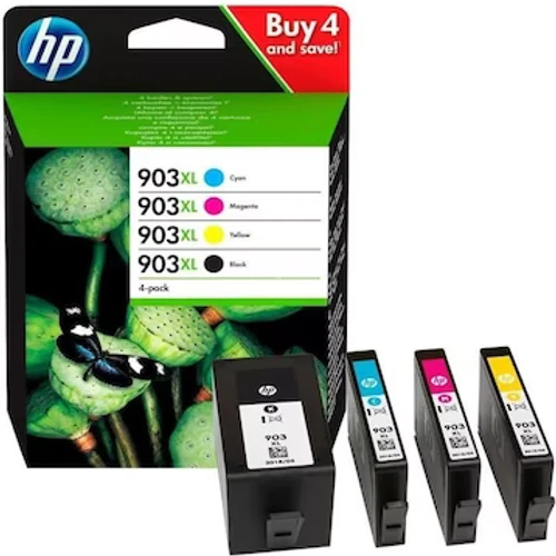 סט 4 ראשי דיו מקוריים HP 903XL 3HZ51AE (הספק 750 דף בכל צבע)
