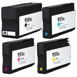 סט 4 ראשי דיו תואמים פרימיום HP 950XL-951XL T0A82AA (הספק 2,300 דף בשחור ו-1,500 דף בכל צבע)
